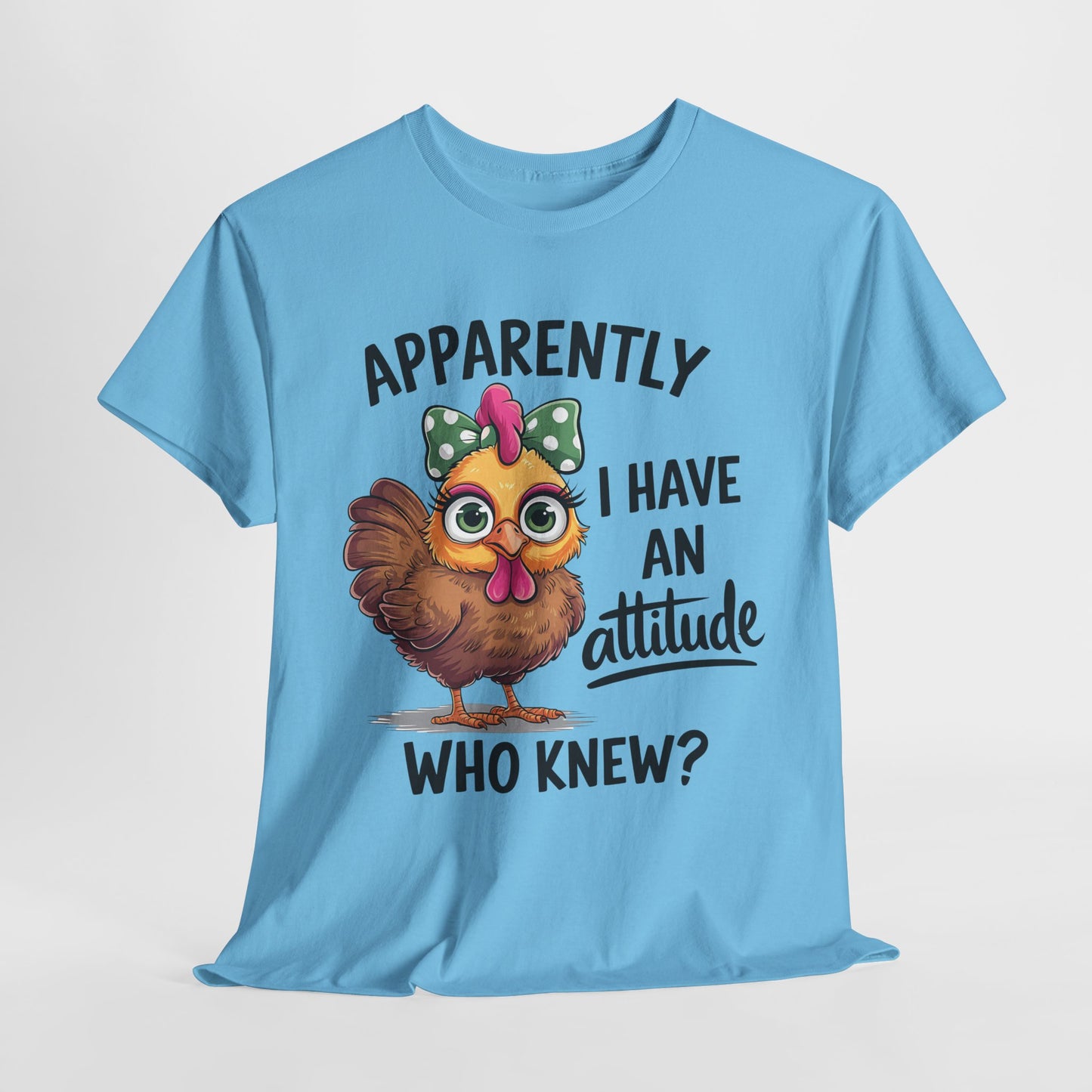 Funny Unisex Heavy Cotton Tee - "Apparently I Have an Attitude"