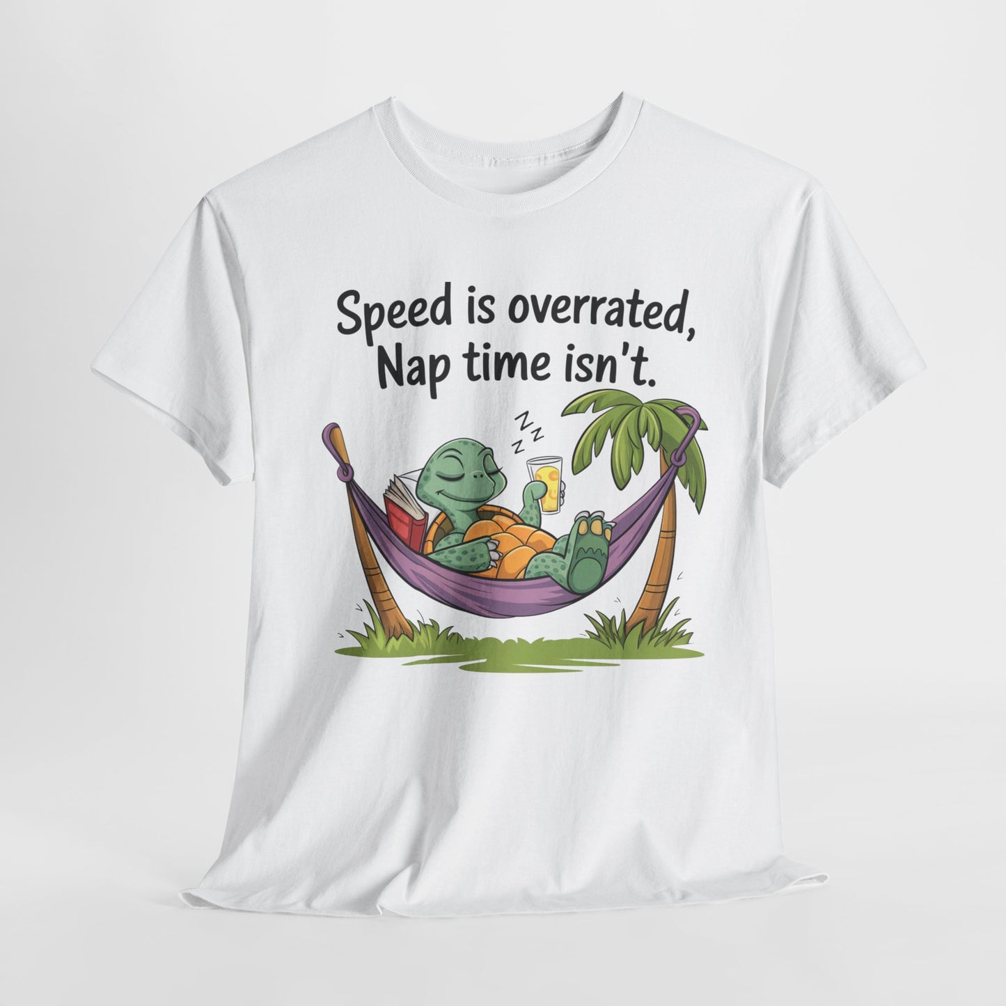 Funny Unisex Heavy Cotton Tee - 'Speed is overrated, Nap time isn't'