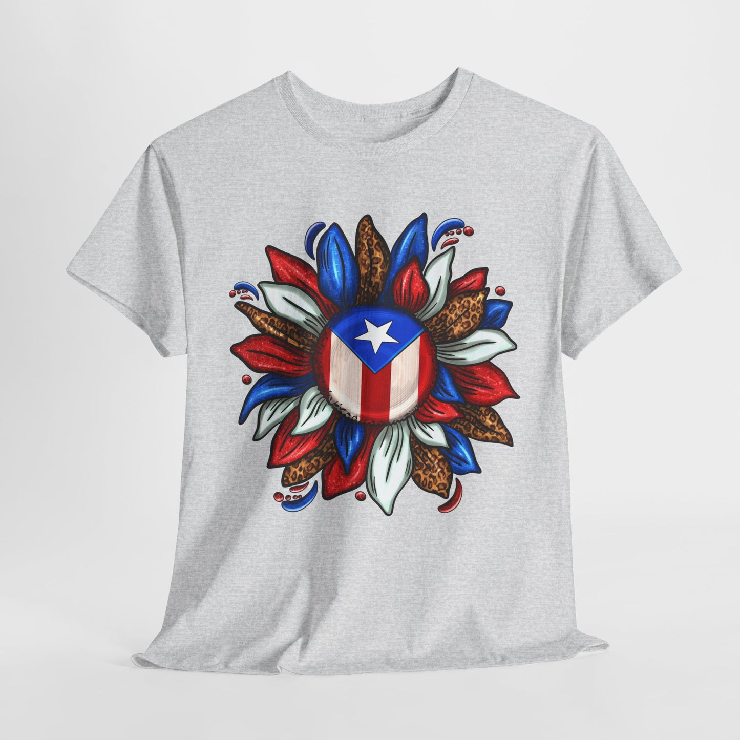 Cuban Culture Unisex Heavy Cotton Tee - Floral Design with Star
