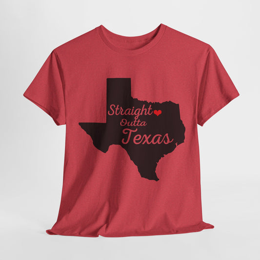 Straight Outta Texas Unisex Heavy Cotton Tee - Cool Western Style Shirt