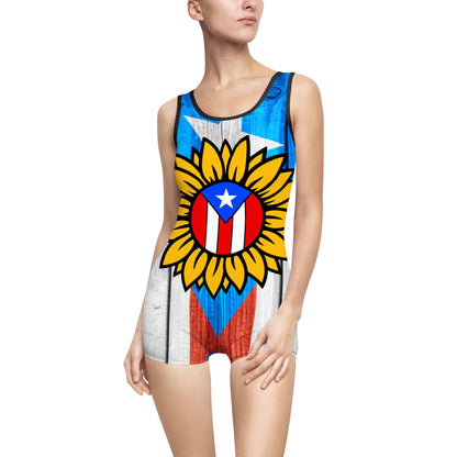 Colorful Puerto Rican Vintage Swimsuit - AOP, Swimwear, Beachwear, Summer Style, Tropical Vibes, Travel Essentials