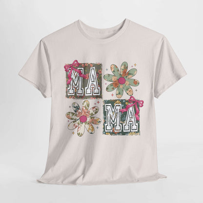 Floral Mama Tee - Unisex Heavy Cotton T-Shirt for Mother's Day & Everyday Wear