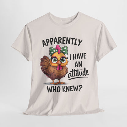Funny Unisex Heavy Cotton Tee - "Apparently I Have an Attitude"