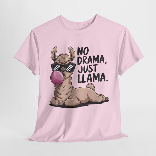 No Drama Just Llama Unisex Heavy Cotton Tee - Fun & Casual Animal Tee