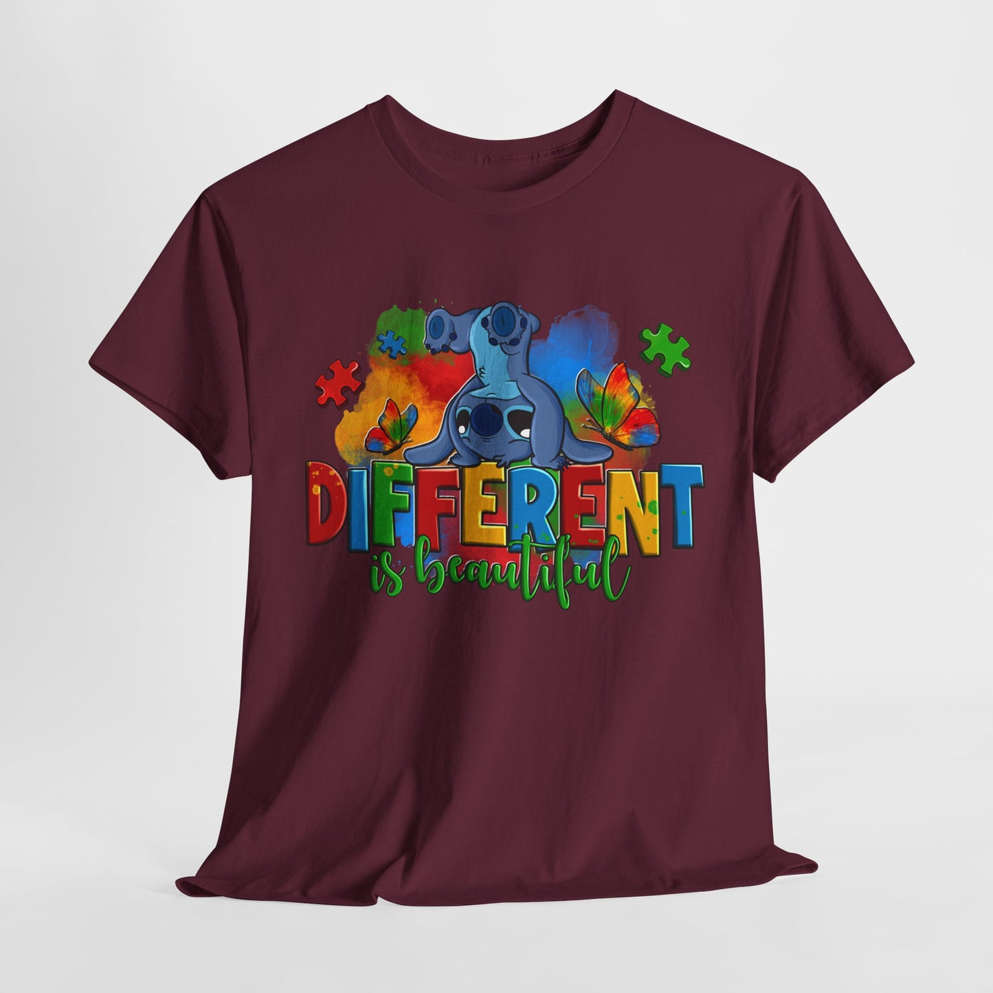 Unisex Heavy Cotton Tee - "Different is Beautiful" Inspirational Shirt