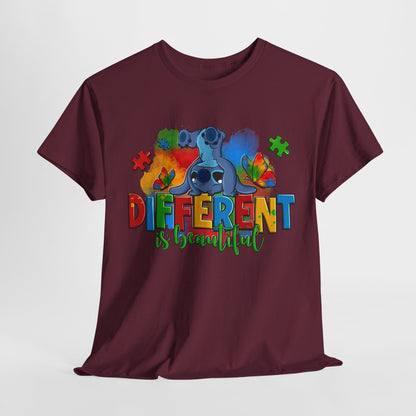 Unisex Heavy Cotton Tee - "Different is Beautiful" Inspirational Shirt