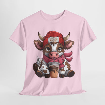 Cute Cow Lover Unisex Heavy Cotton Tee - Perfect for Animal Addicts