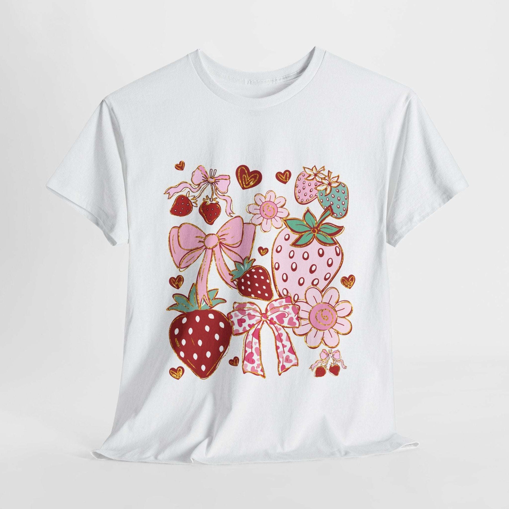 T-Shirt - BOHO Strawberries Coquette Ribbon Country Crafter Design