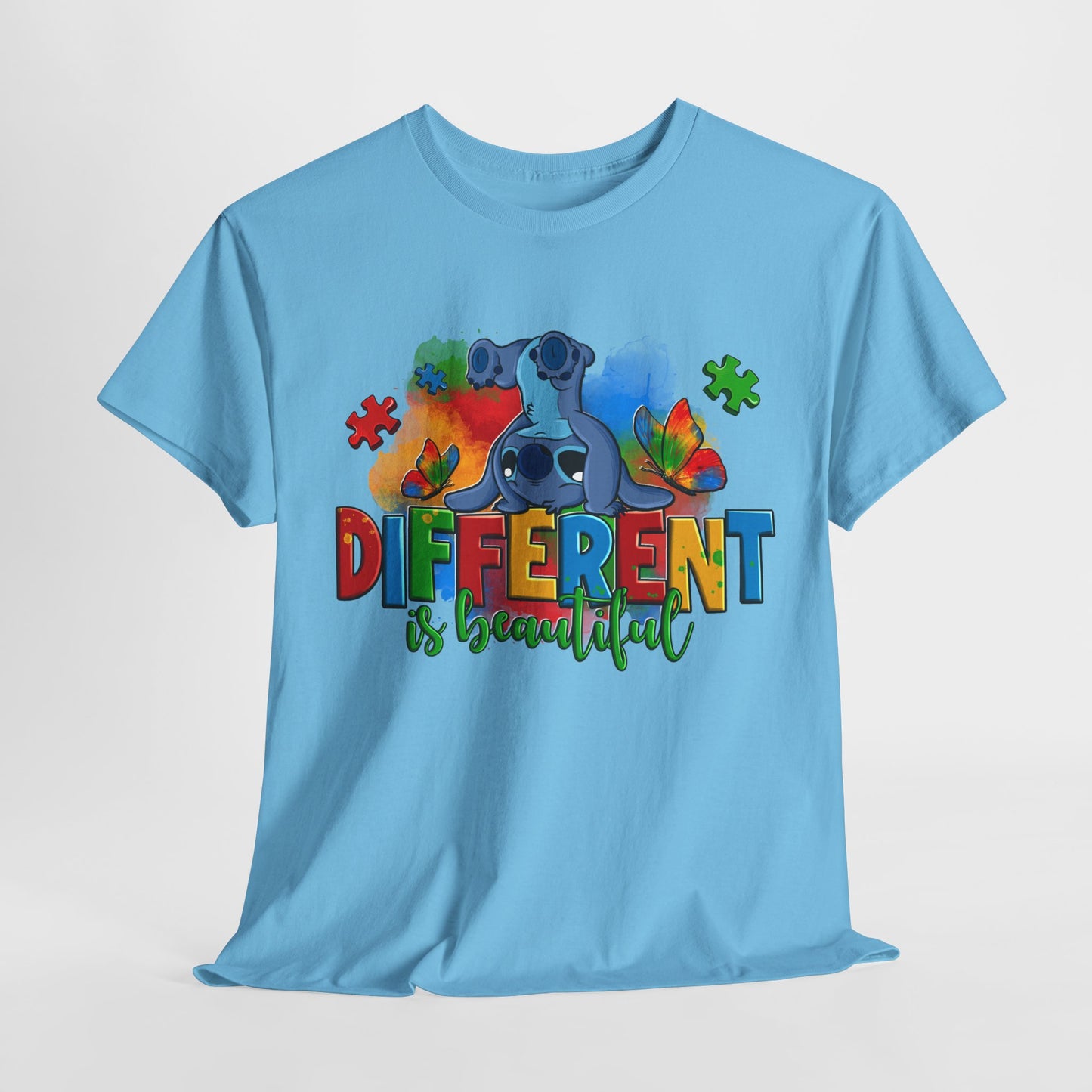 Unisex Heavy Cotton Tee - "Different is Beautiful" Inspirational Shirt