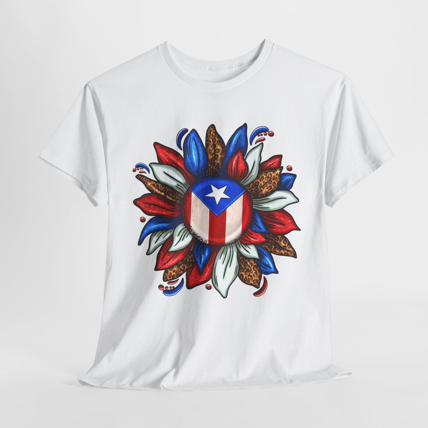 Cuban Culture Unisex Heavy Cotton Tee - Floral Design with Star