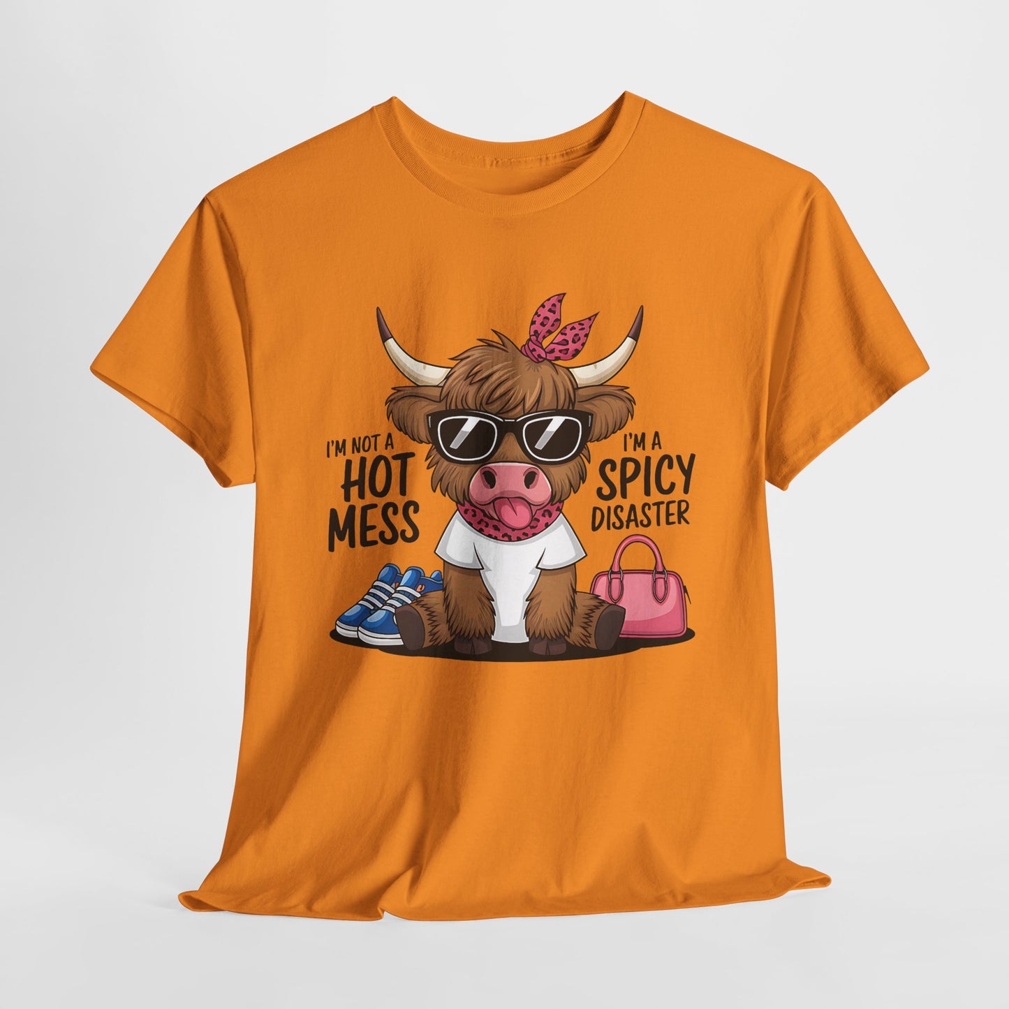 Spicy Disaster Unisex Heavy Cotton Tee - Funny Cow Design