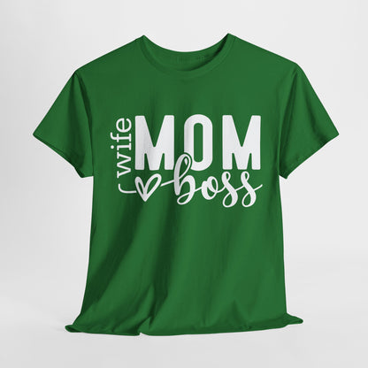 Unisex Heavy Cotton Tee - Wife Mom Boss Tee
