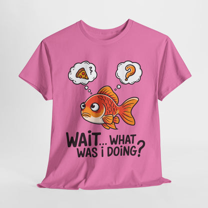 Funny Fish Graphic Tee - "Wait... What Was I Doing?" Unisex Heavy Cotton T-Shirt