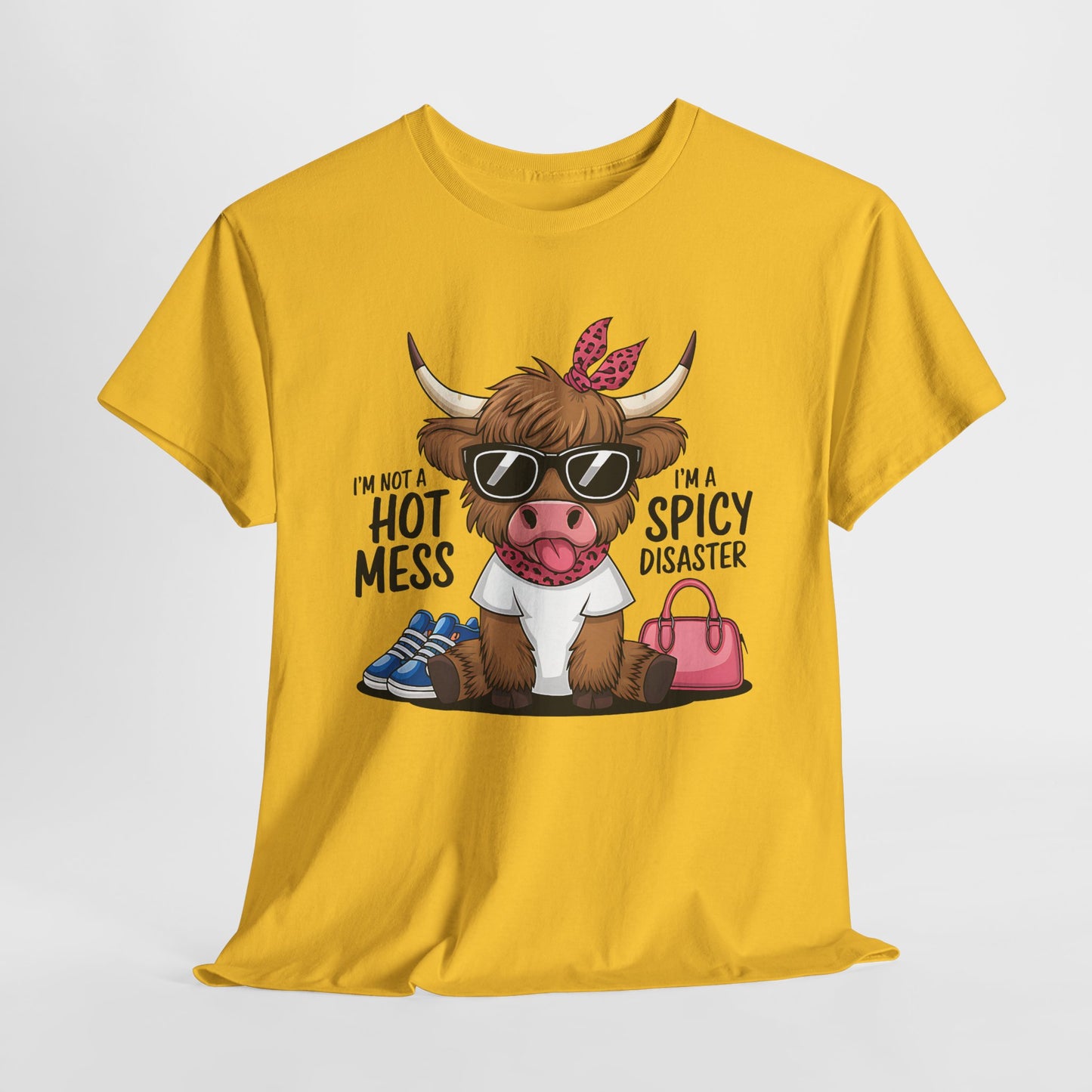 Spicy Disaster Unisex Heavy Cotton Tee - Funny Cow Design