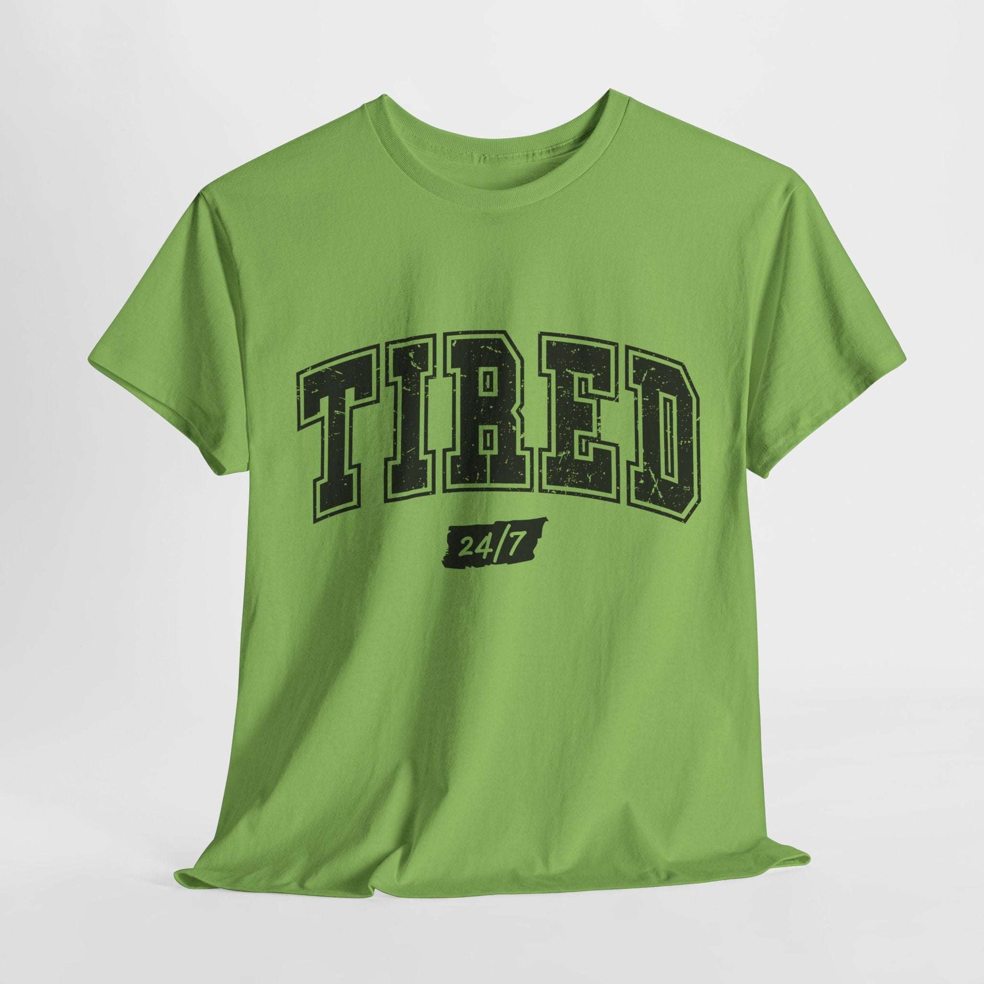 Tired 24/7 Unisex Heavy Cotton Tee - Comfy Casual Wear for Everyday Life