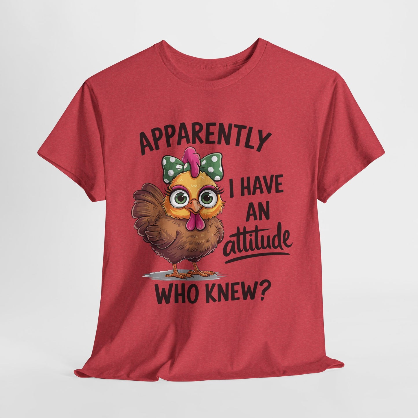 Funny Unisex Heavy Cotton Tee - "Apparently I Have an Attitude"