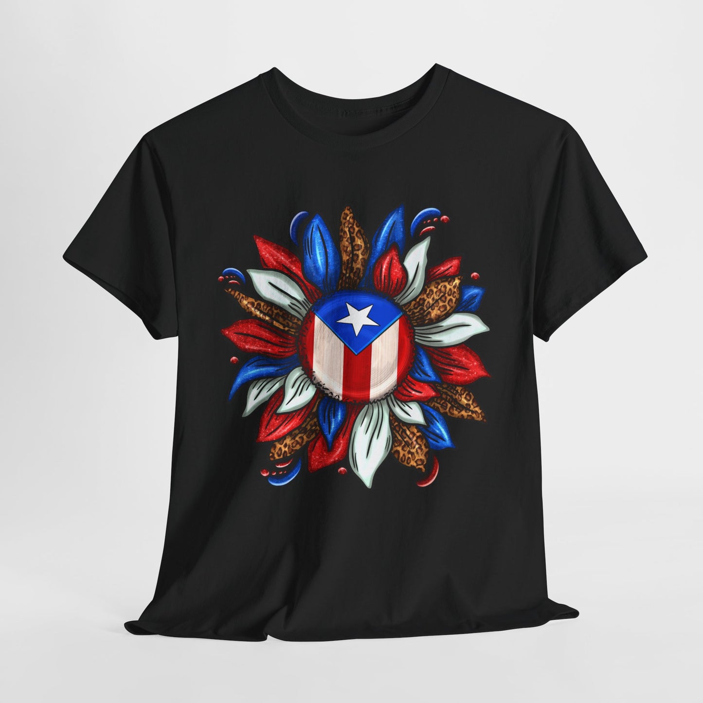 Cuban Culture Unisex Heavy Cotton Tee - Floral Design with Star