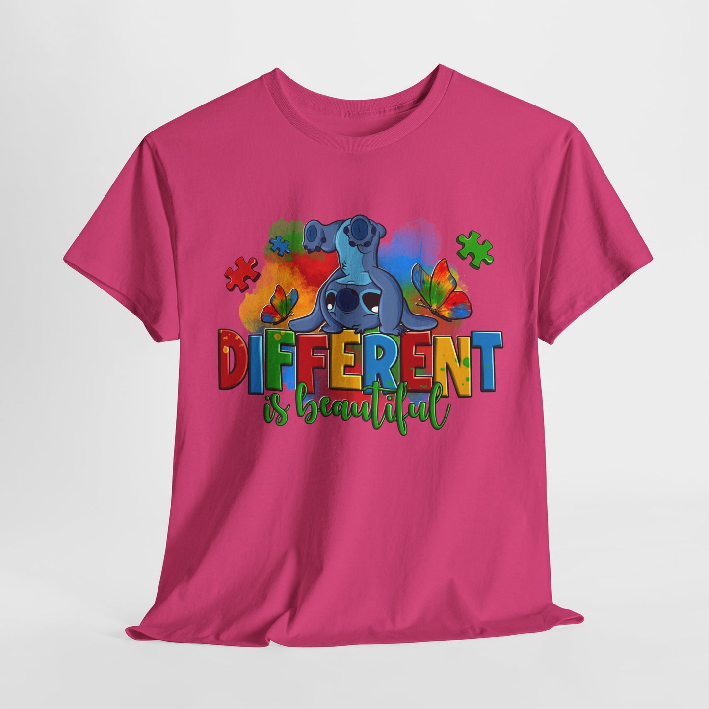 Unisex Heavy Cotton Tee - "Different is Beautiful" Inspirational Shirt