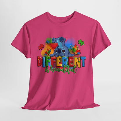 Unisex Heavy Cotton Tee - "Different is Beautiful" Inspirational Shirt