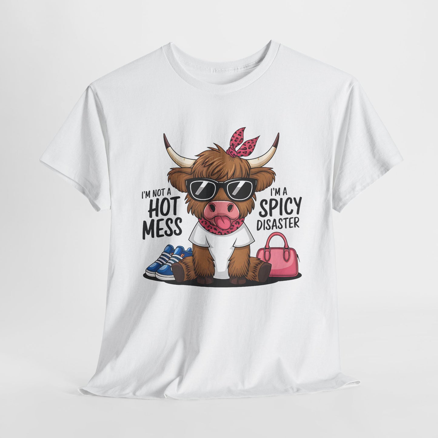 Spicy Disaster Unisex Heavy Cotton Tee - Funny Cow Design