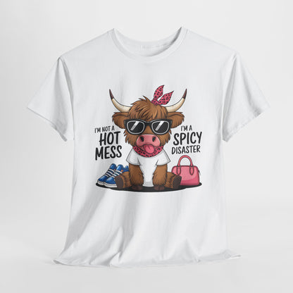 Spicy Disaster Unisex Heavy Cotton Tee - Funny Cow Design