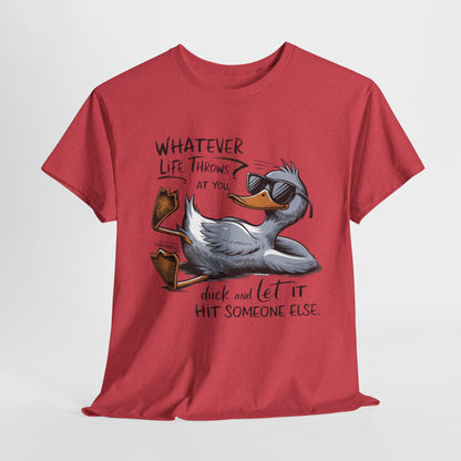 Funny Duck Quote Unisex Heavy Cotton Tee – Perfect for Casual Wear and Gifts