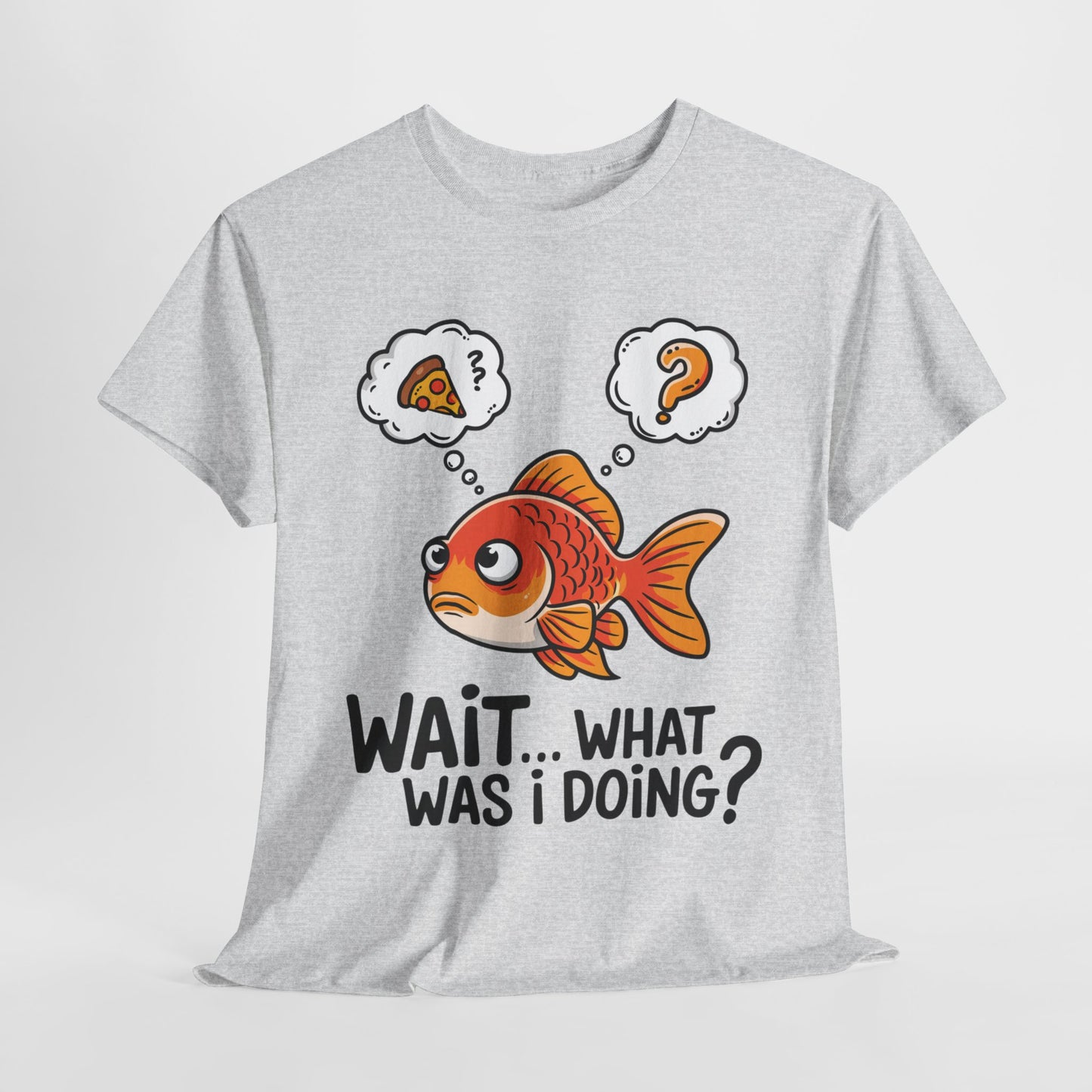 Funny Fish Graphic Tee - "Wait... What Was I Doing?" Unisex Heavy Cotton T-Shirt