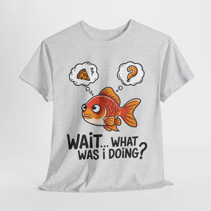 Funny Fish Graphic Tee - "Wait... What Was I Doing?" Unisex Heavy Cotton T-Shirt