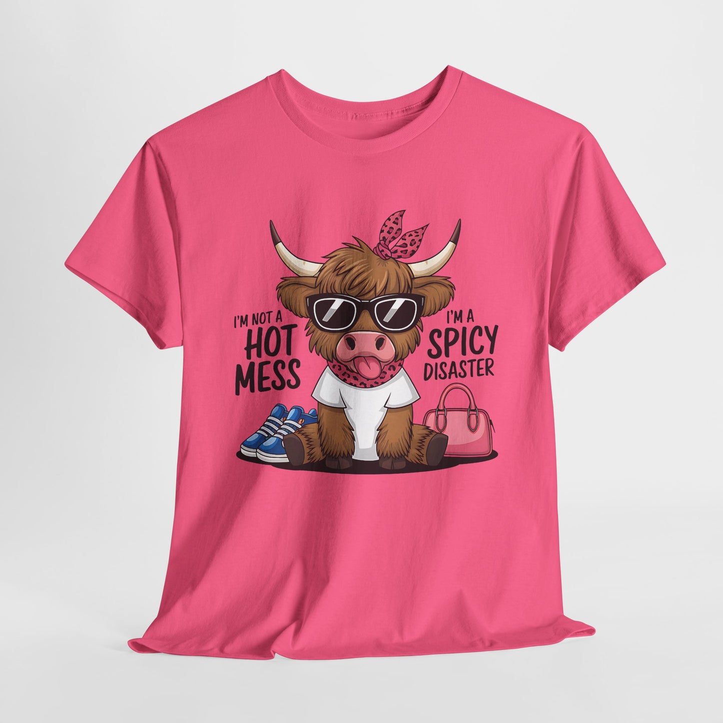 Spicy Disaster Unisex Heavy Cotton Tee - Funny Cow Design