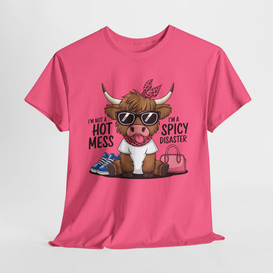 Spicy Disaster Unisex Heavy Cotton Tee - Funny Cow Design