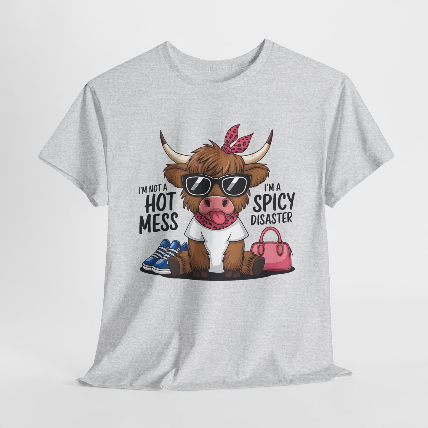 Spicy Disaster Unisex Heavy Cotton Tee - Funny Cow Design
