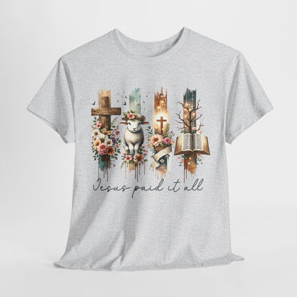 Inspirational Jesus Paid It All Unisex Heavy Cotton Tee