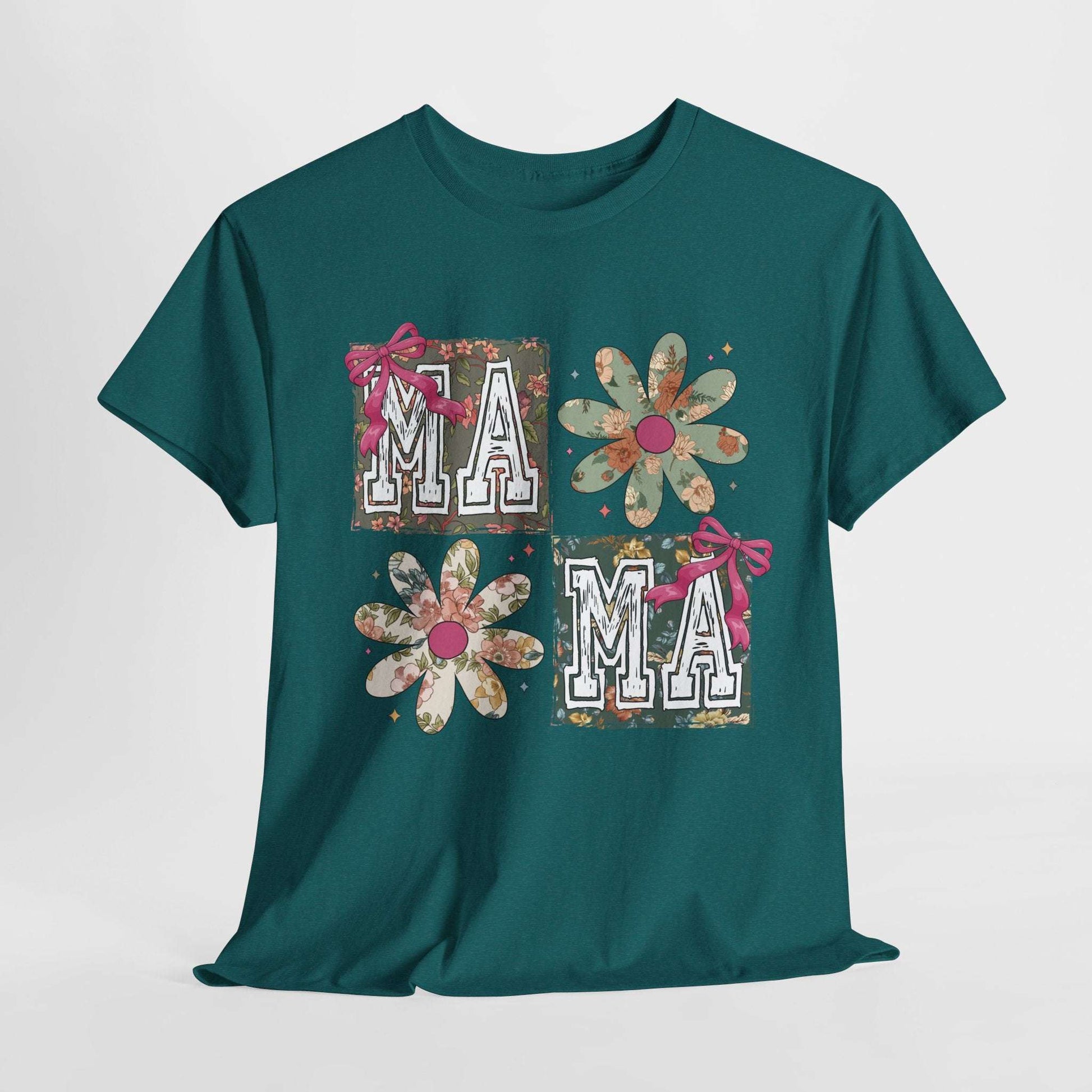 Floral Mama Tee - Unisex Heavy Cotton T-Shirt for Mother's Day & Everyday Wear
