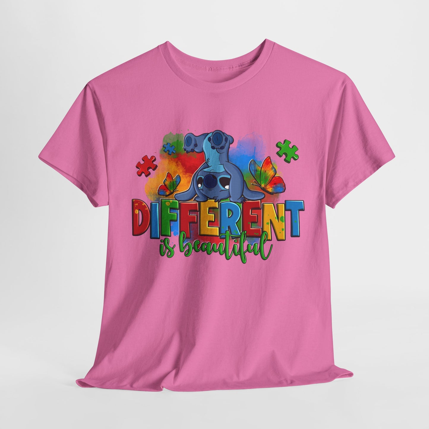 Unisex Heavy Cotton Tee - "Different is Beautiful" Inspirational Shirt