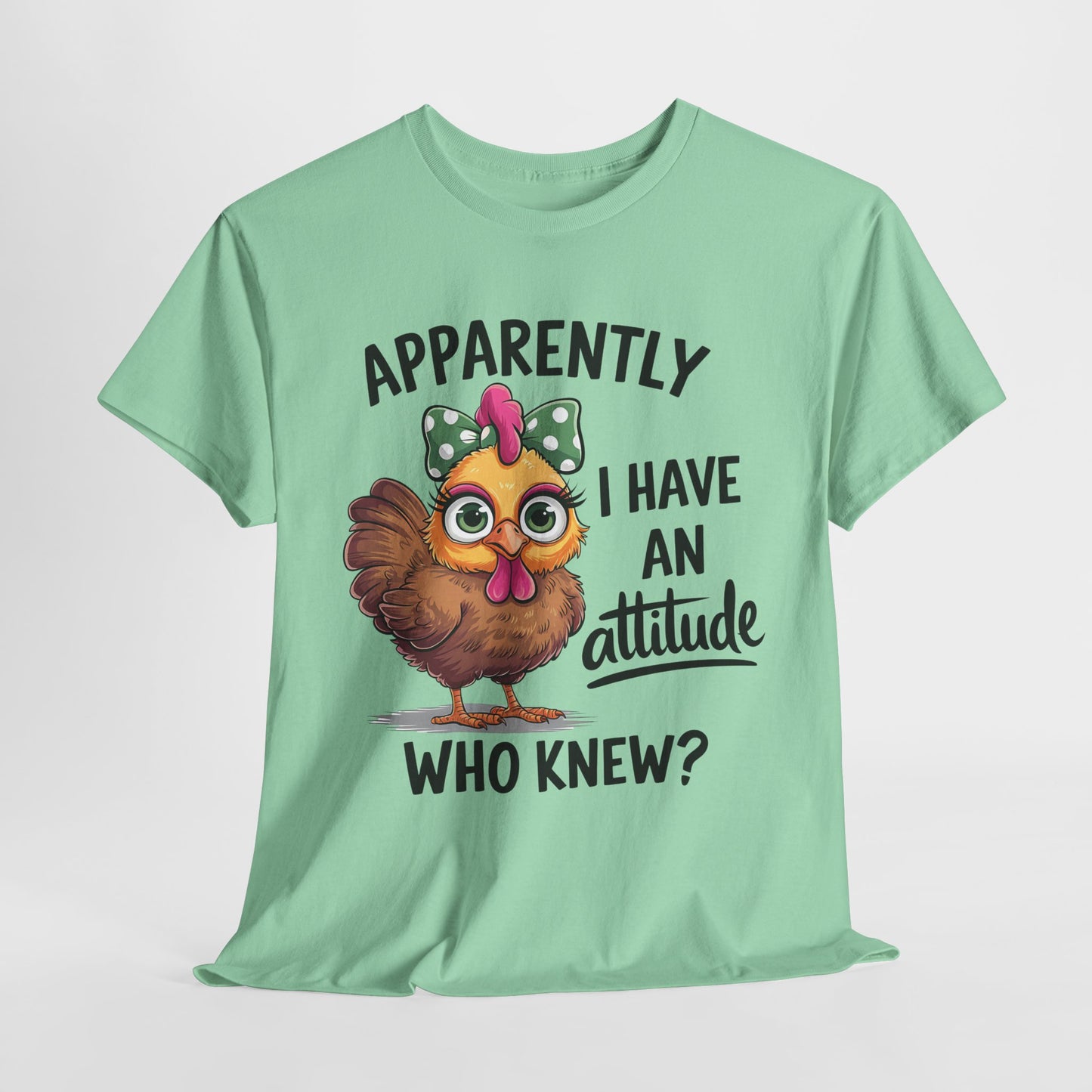 Funny Unisex Heavy Cotton Tee - "Apparently I Have an Attitude"