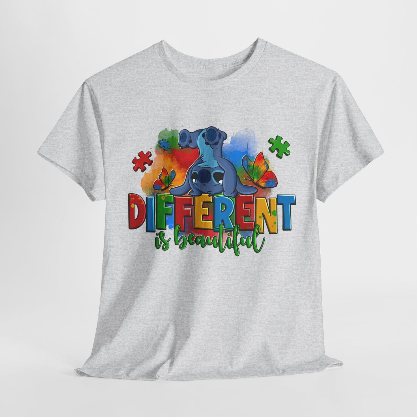 Unisex Heavy Cotton Tee - "Different is Beautiful" Inspirational Shirt