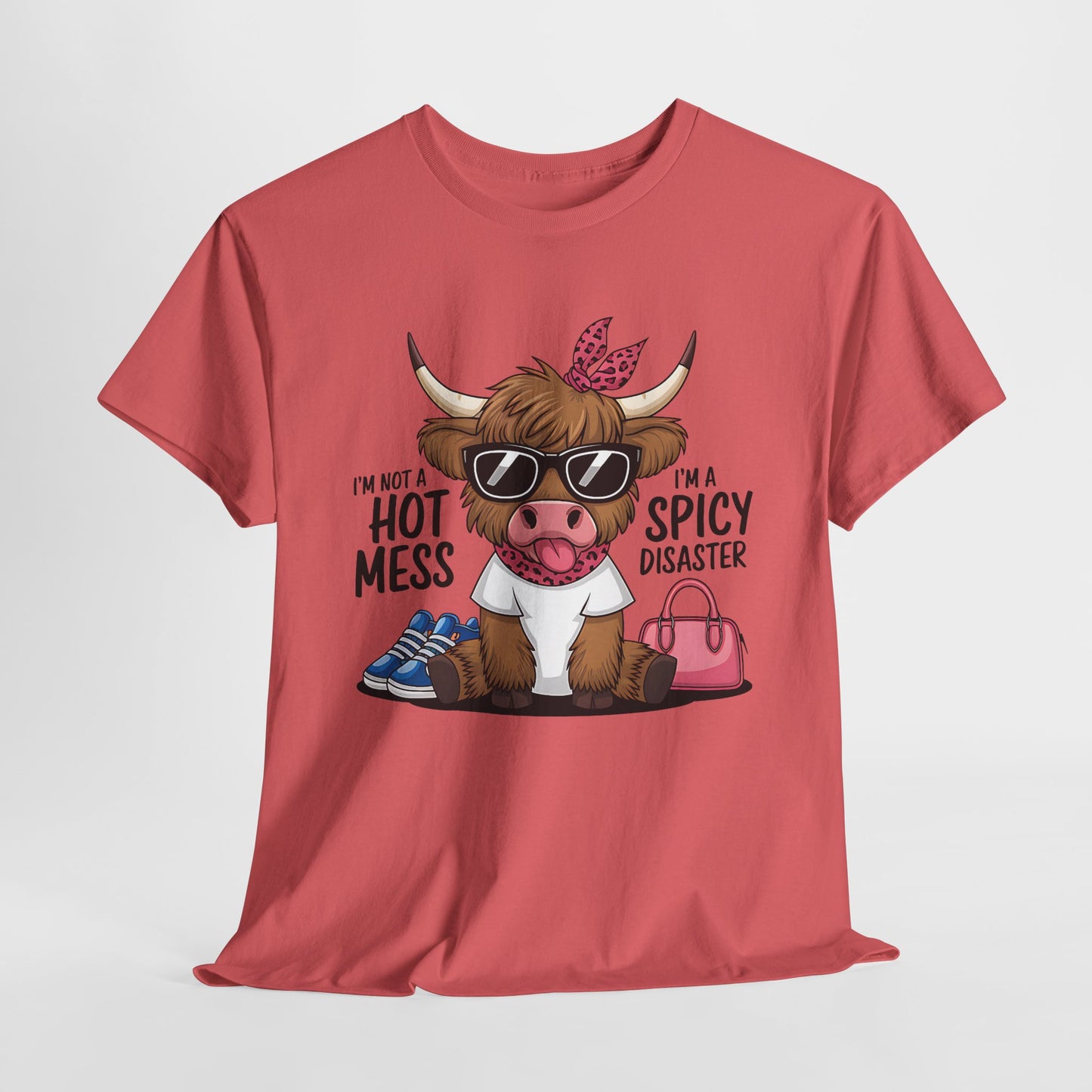 Spicy Disaster Unisex Heavy Cotton Tee - Funny Cow Design