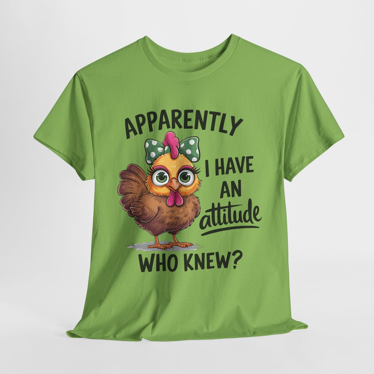Funny Unisex Heavy Cotton Tee - "Apparently I Have an Attitude"