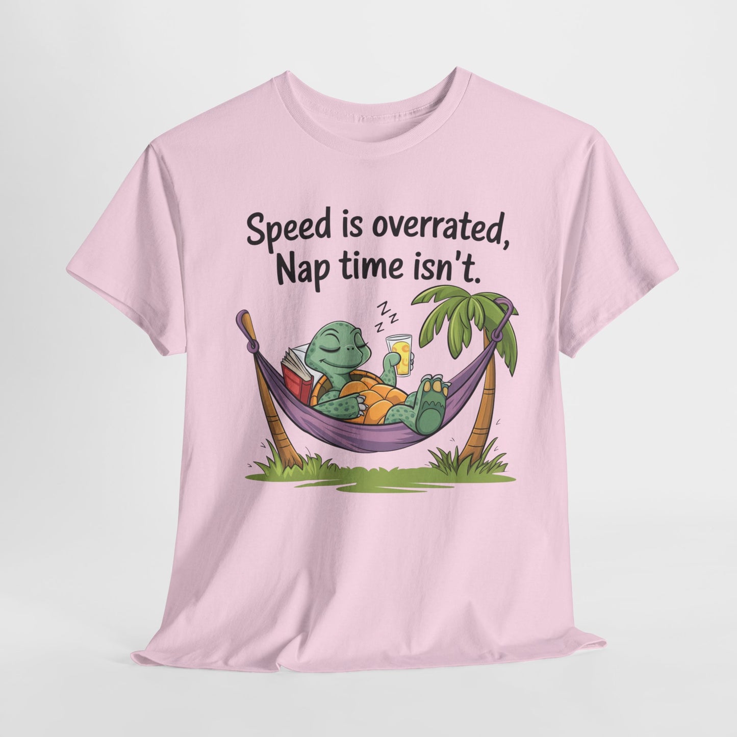 Funny Unisex Heavy Cotton Tee - 'Speed is overrated, Nap time isn't'