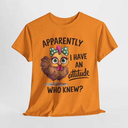 Funny Unisex Heavy Cotton Tee - "Apparently I Have an Attitude"