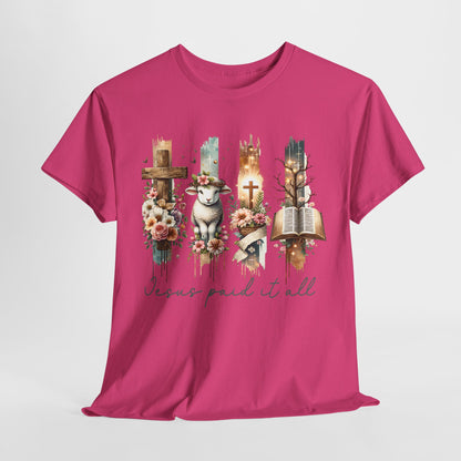 Inspirational Jesus Paid It All Unisex Heavy Cotton Tee