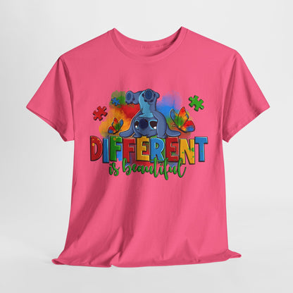 Unisex Heavy Cotton Tee - "Different is Beautiful" Inspirational Shirt
