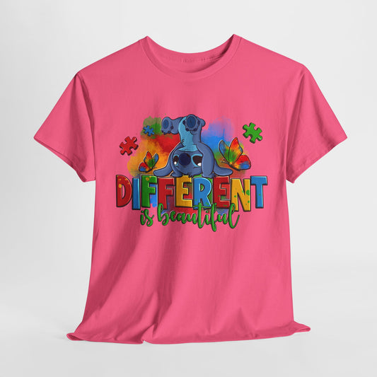Unisex Heavy Cotton Tee - "Different is Beautiful" Inspirational Shirt