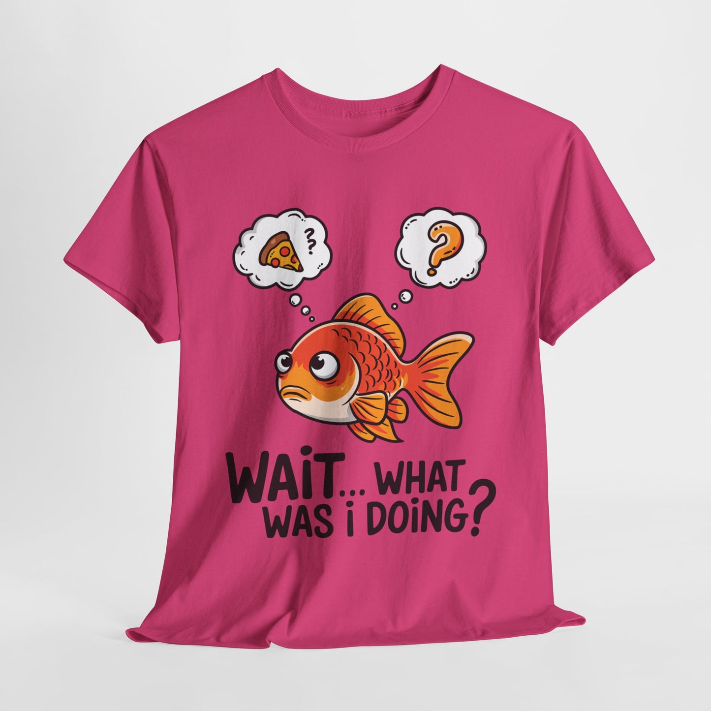 Funny Fish Graphic Tee - "Wait... What Was I Doing?" Unisex Heavy Cotton T-Shirt