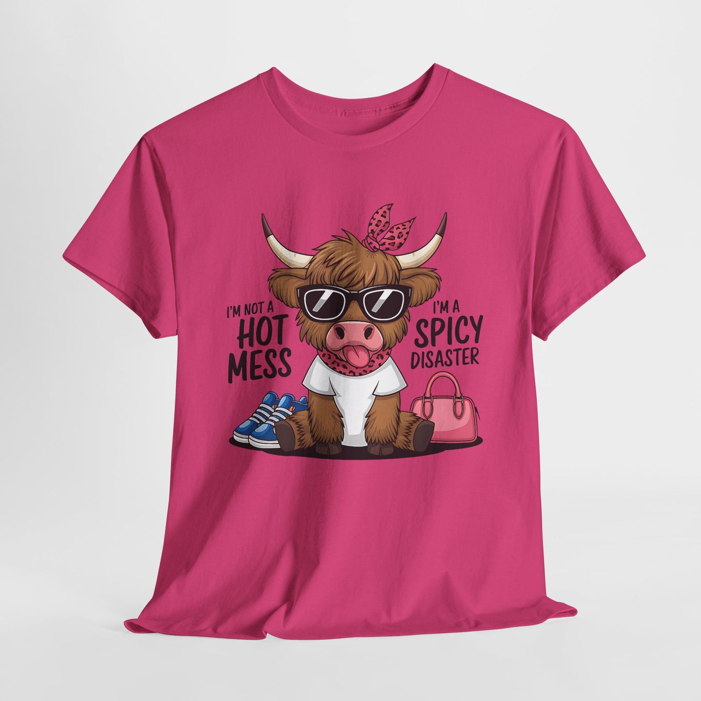 Spicy Disaster Unisex Heavy Cotton Tee - Funny Cow Design
