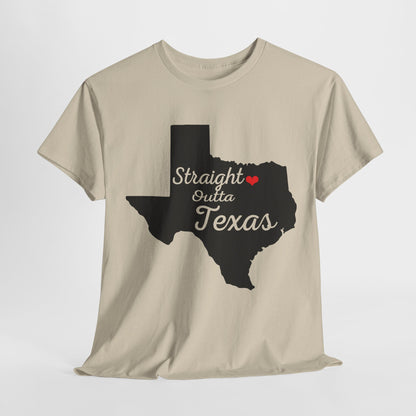 Straight Outta Texas Unisex Heavy Cotton Tee - Cool Western Style Shirt
