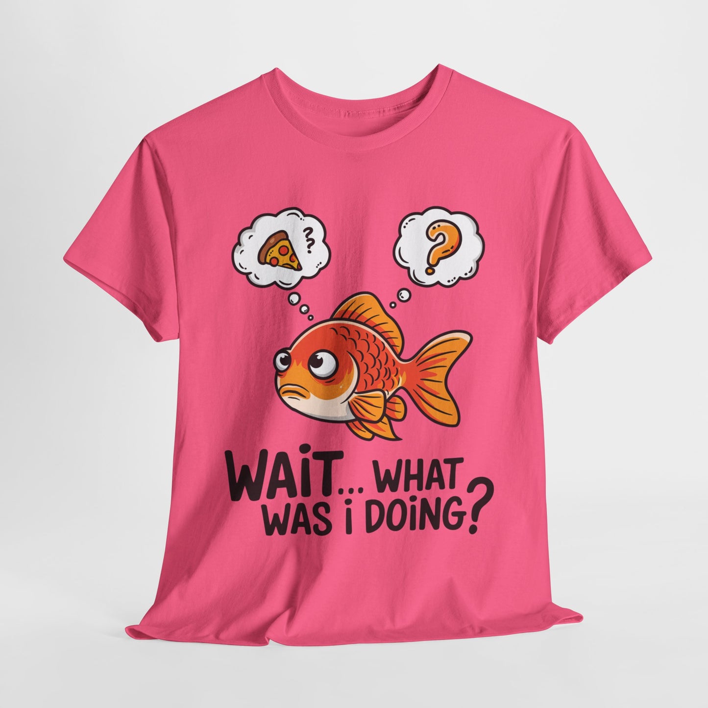 Funny Fish Graphic Tee - "Wait... What Was I Doing?" Unisex Heavy Cotton T-Shirt