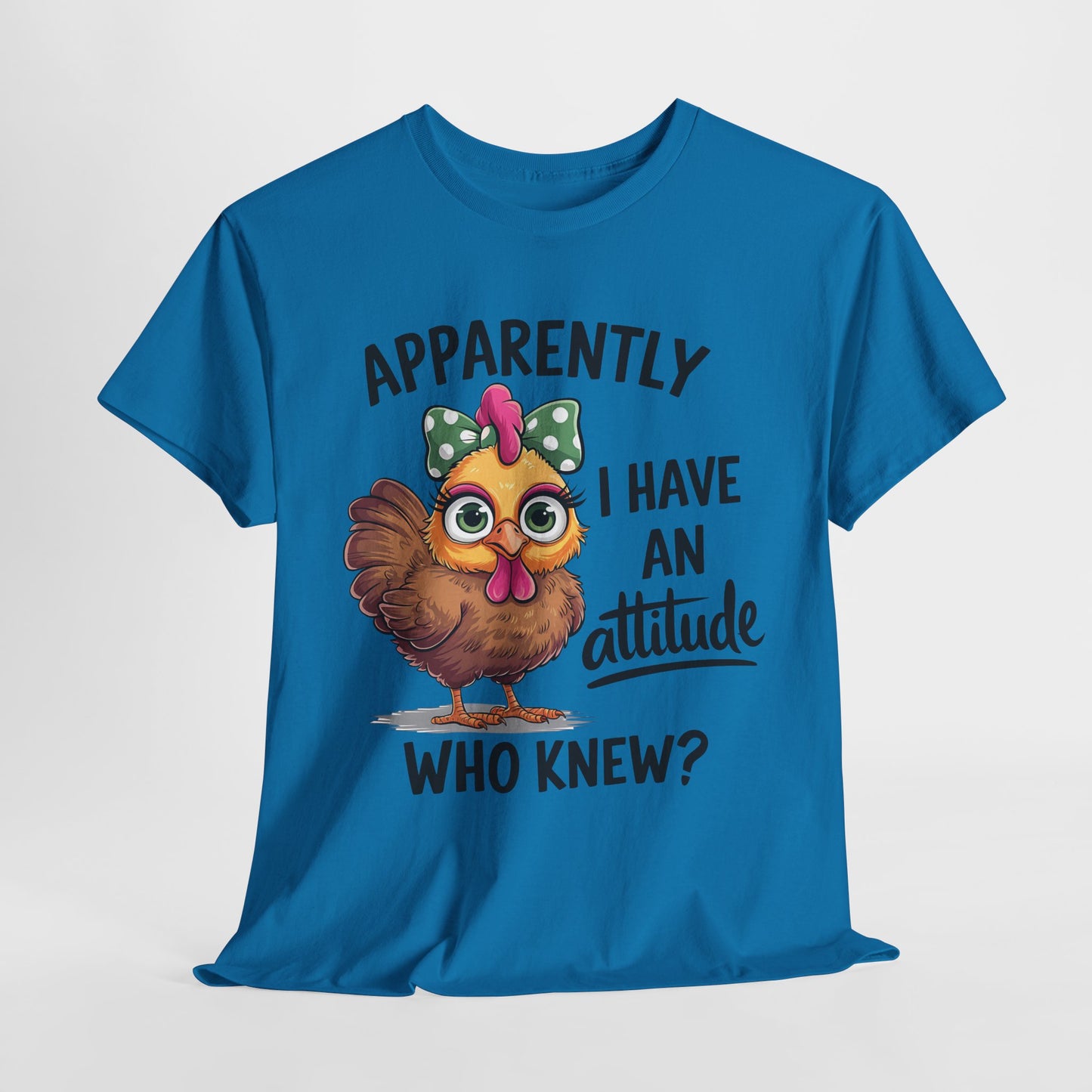 Funny Unisex Heavy Cotton Tee - "Apparently I Have an Attitude"