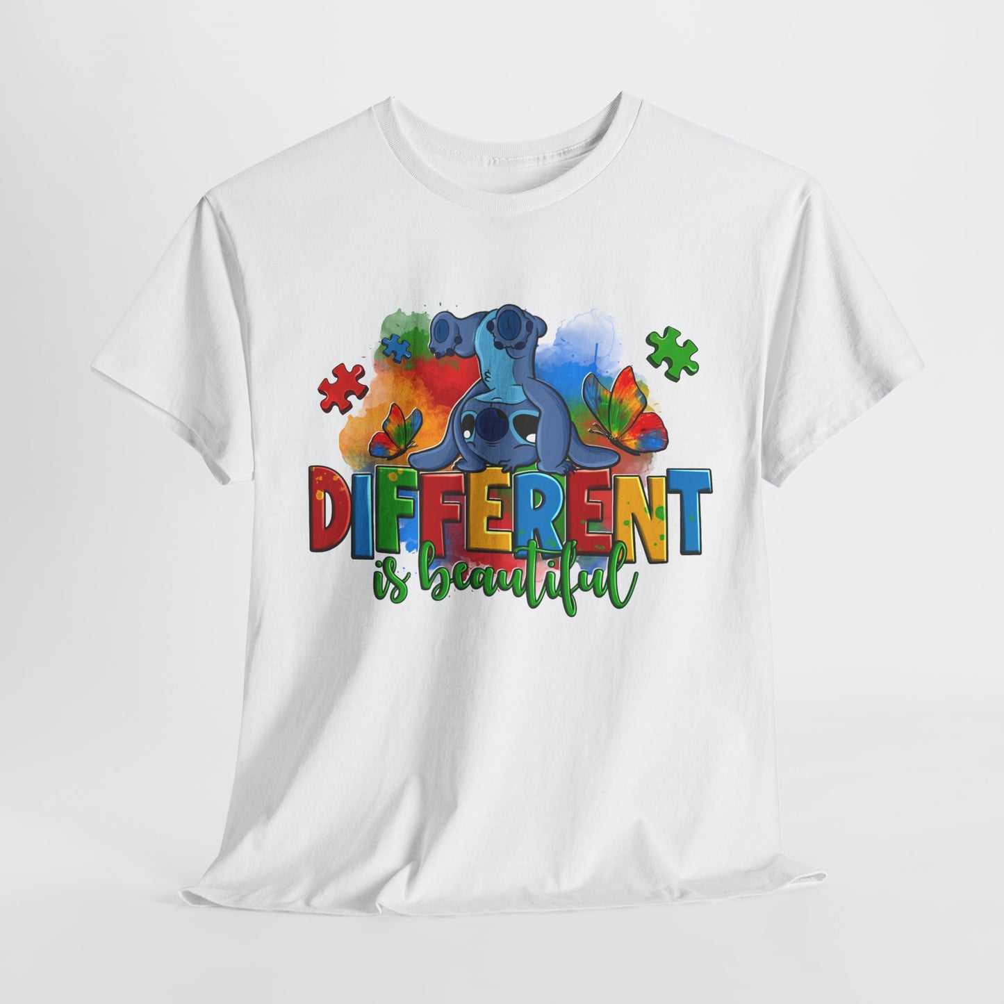 Unisex Heavy Cotton Tee - "Different is Beautiful" Inspirational Shirt