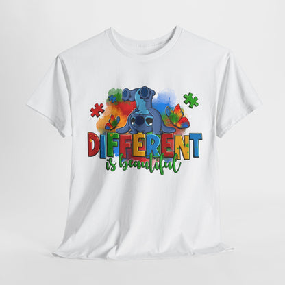Unisex Heavy Cotton Tee - "Different is Beautiful" Inspirational Shirt